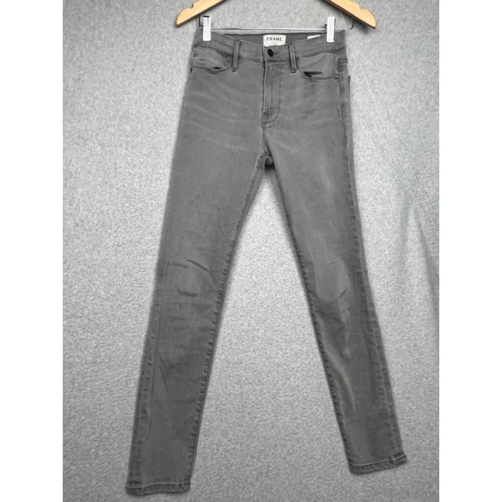Frame Le High Rise Skinny Leg Denim Jeans Womens 27 Grey Simple Classic